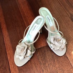 Sacha London leather flower heels